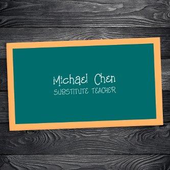 Chalkboard Substitute Teacher Calling Card