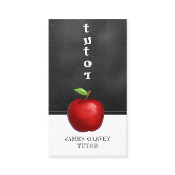 Chalkboard Watercolor Apple Tutor Teacher Business