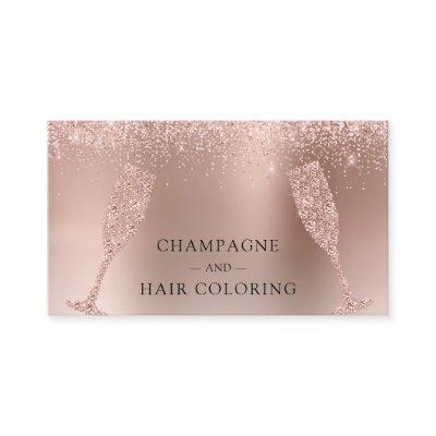 Champagne and Hair Coloring Rose Gold Foil Glitter