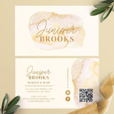Champagne Gold Social Media QR Code Glitter