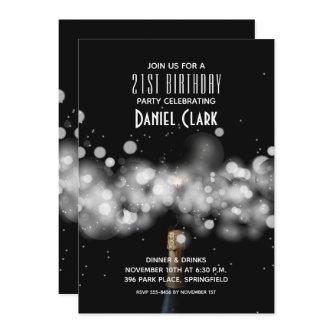 Champagne Sparkle Birthday Party Invitations