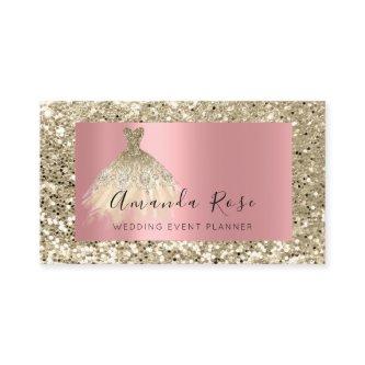 Champaign Gold Wedding Event Planner Fashion Rose Appointment Card