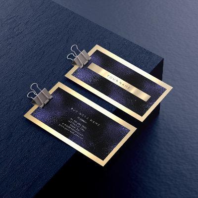 Champaigne Gold Frame Metallic Blue Navy Minimal