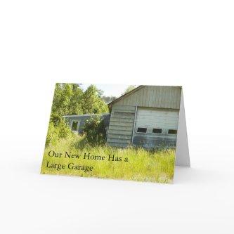 Change of Address Card: Large Garage Announcement