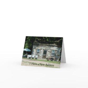 Change of Address Card: Log Cabin Announcement