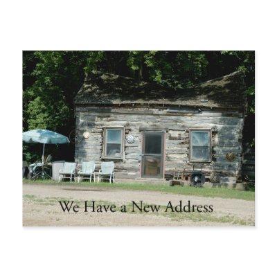 Change of Address Card: Log Cabin Announcement Postcard