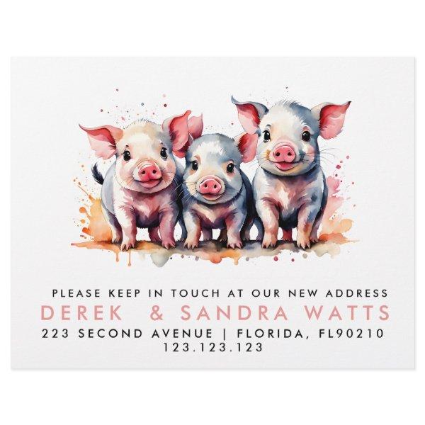 change of address we've moved announcement pigs flyer