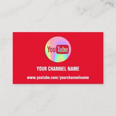 CHANNEL NAME YOU TUBER LOGO QR CODE HOLOGRAPH RED