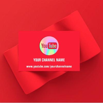 CHANNEL NAME YOU TUBER LOGO QR CODE HOLOGRAPH RED