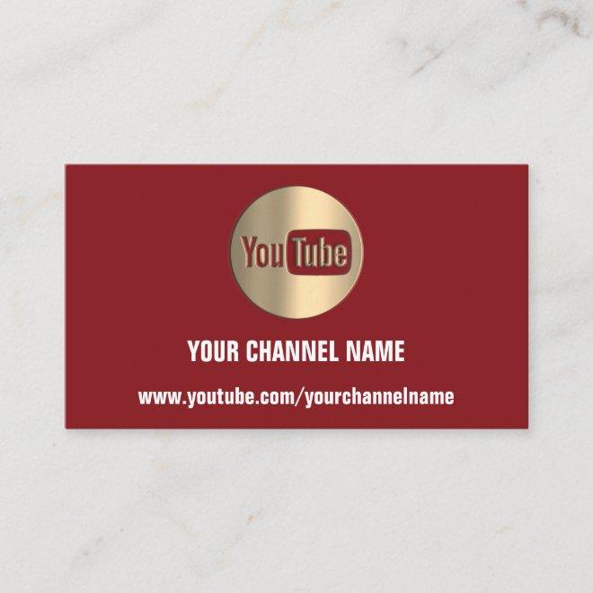CHANNEL NAME YOU TUBER LOGO QR CODE MAROON GOLD