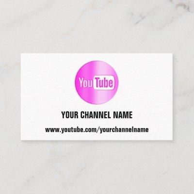 CHANNEL NAME YOU TUBER LOGO QR CODE PINK WHITE