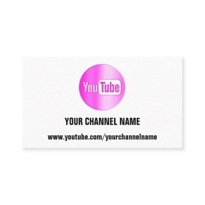 CHANNEL NAME YOU TUBER LOGO QR CODE PINK WHITE