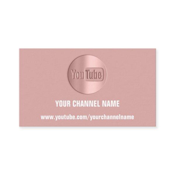 CHANNEL NAME YOU TUBER LOGO QR CODE ROSE BLUSH