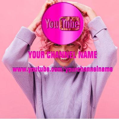 CHANNEL NAME YOUTUBER LOGO QR CODE PINK WHITE