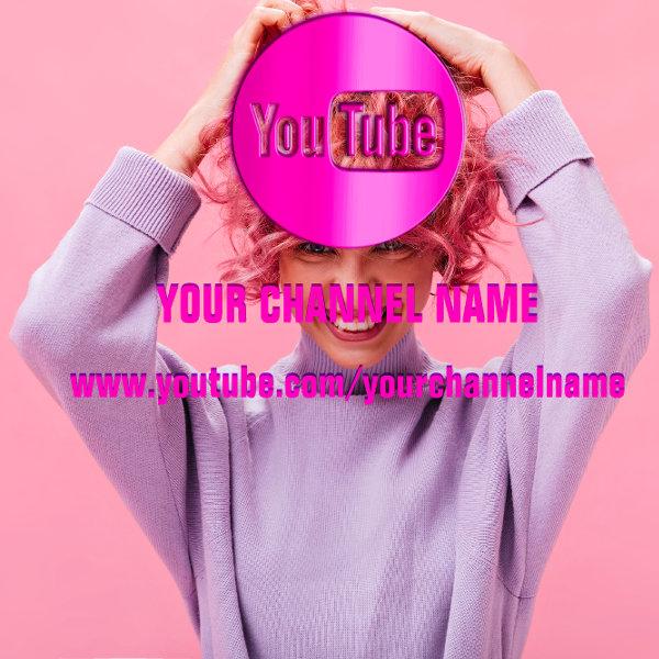 CHANNEL NAME YOUTUBER LOGO QR CODE PINK WHITE