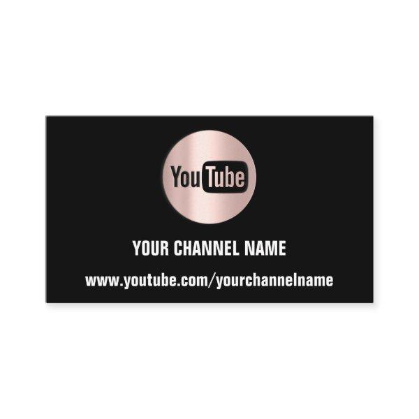 CHANNEL NAME YOUTUBER LOGO QR ROSE BLACK WHITE BUS