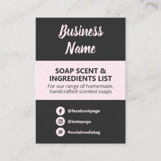 Charcoal Blush Pink Soap Scent Ingredients List