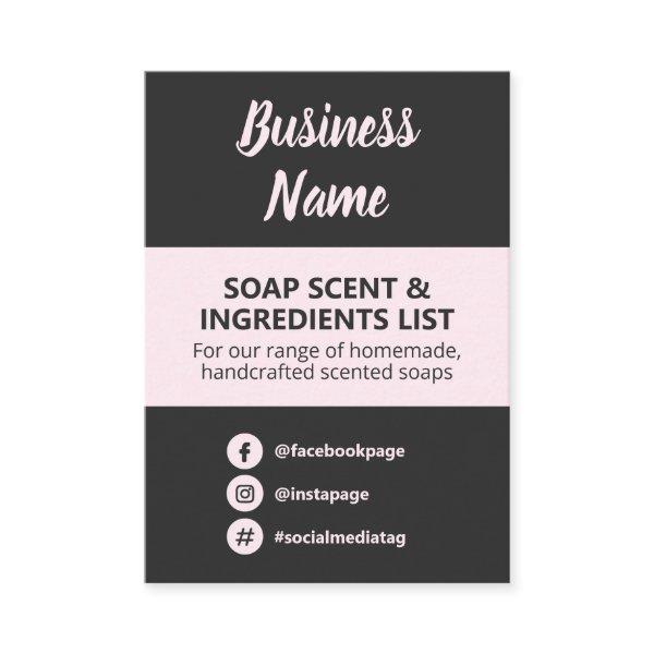 Charcoal Blush Pink Soap Scent Ingredients List