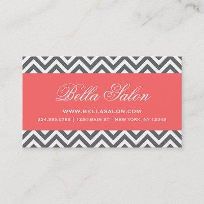 Charcoal Gray and Coral Modern Chevron Stripes