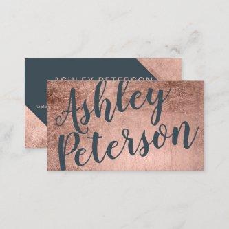 charcoal rose gold white hair makeup typography