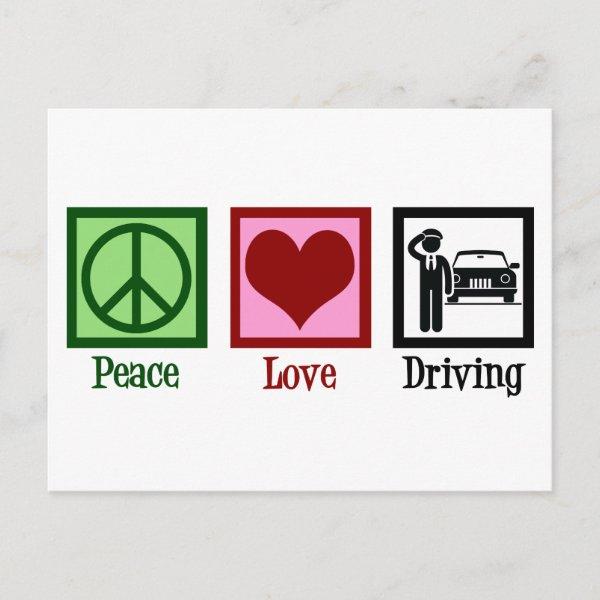 Chauffeur Peace Love Driving Business Postcard