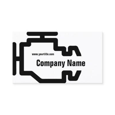Check Engine Service Black White Card