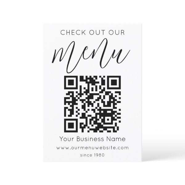 Check Out Our Menu Qr Code Black White Chic Modern
