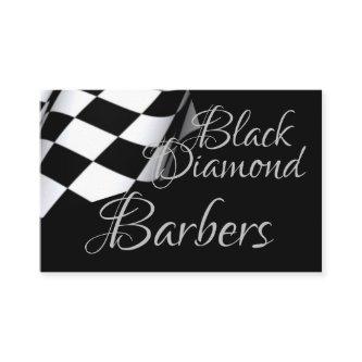 Checkered Flag on Black Barber