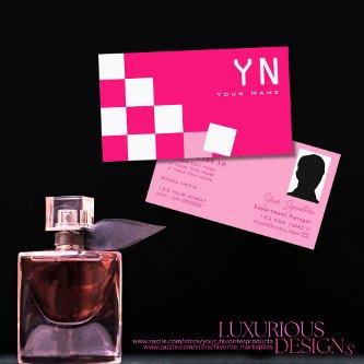 Checkered Pink and White with Monogram & Photo
