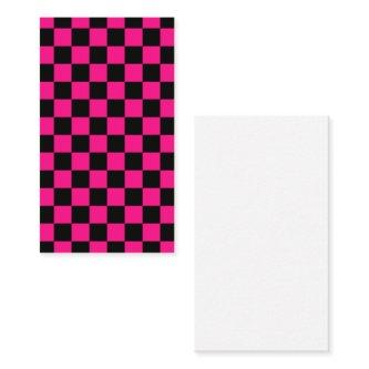 Checkered squares hot pink black geometric retro