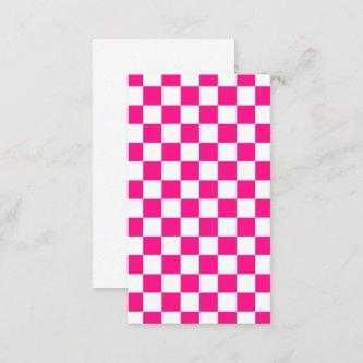 Checkered squares hot pink white geometric retro