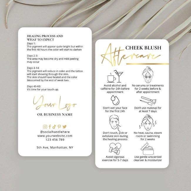Cheek Blush Care Instructions Metallic Gold PMU
