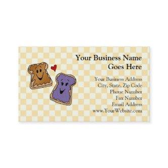 Cheerful Peanut Butter and Jelly Cartoon Friends