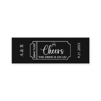 Cheers Drink On Us Wedding Drink Ticket Voucher