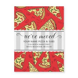 Cheese Pizza Slices Business Moving Announcement