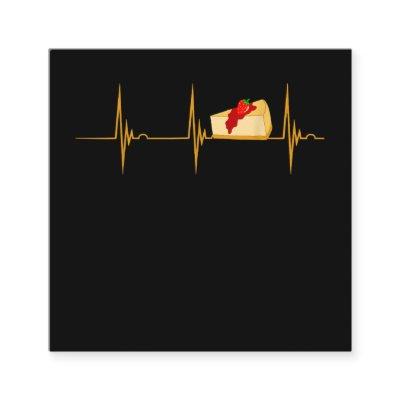 Cheesecake Dessert Cheese Cake Heartbeat Ekg Pulse Square