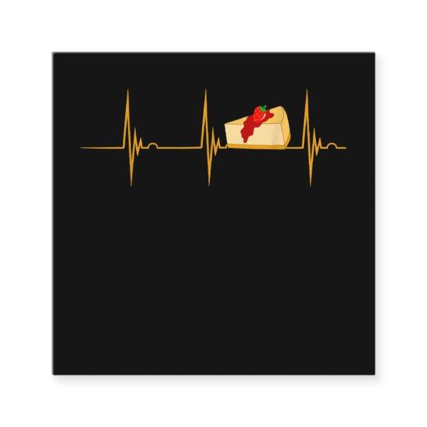 Cheesecake Dessert Cheese Cake Heartbeat Ekg Pulse Square