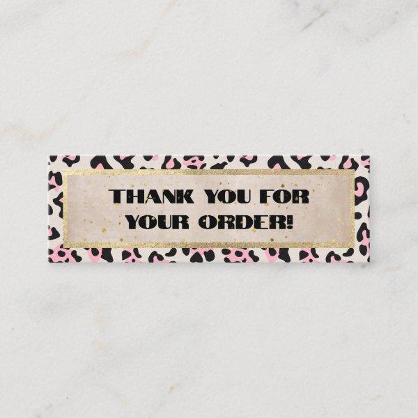 Cheetah Pattern And Gold Vintage Thank You  Mini