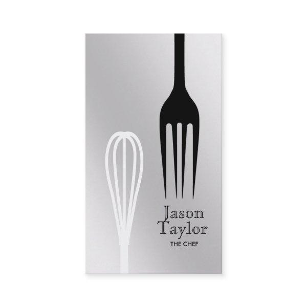 Chef Catering Restaurant Bake Fork Whisk Gray