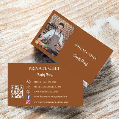 Chef  chocolate brown photo catering QR code