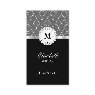 Chef / Cook - Elegant Black Lace Pattern