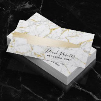 Chef Gold Knife Catering Modern White Marble