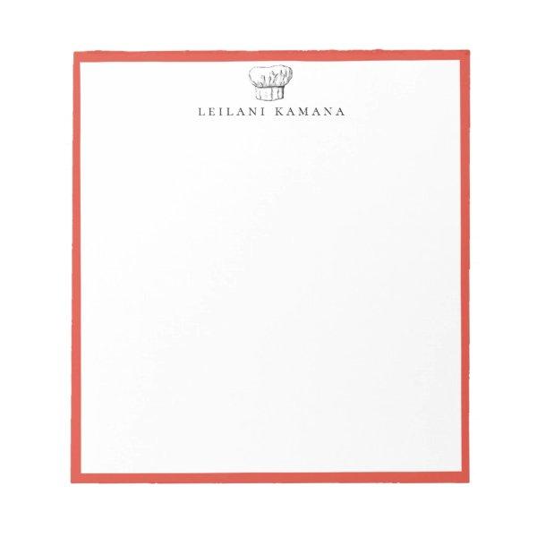Chef Hat Logo Red Frame Notepad