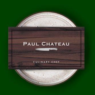Chef Knife Logo Wood Chopping Board