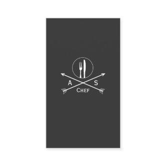 Chef Retro Arrows and Cutlery Hip Black Catering