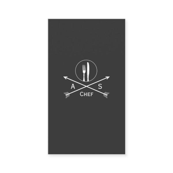 Chef Retro Arrows and Cutlery Hip Black Catering