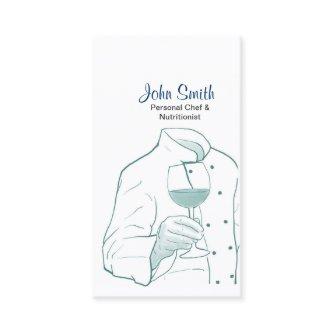 Chef Suit and Wine Drawing Profile Card