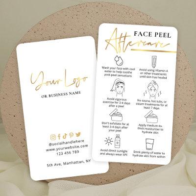 Chemical Face Peel Aftercare Guide White & Gold