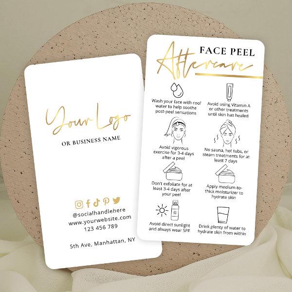 Chemical Face Peel Aftercare Guide White & Gold