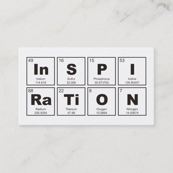 Chemical periodic table of elements: InSPIRaTiON